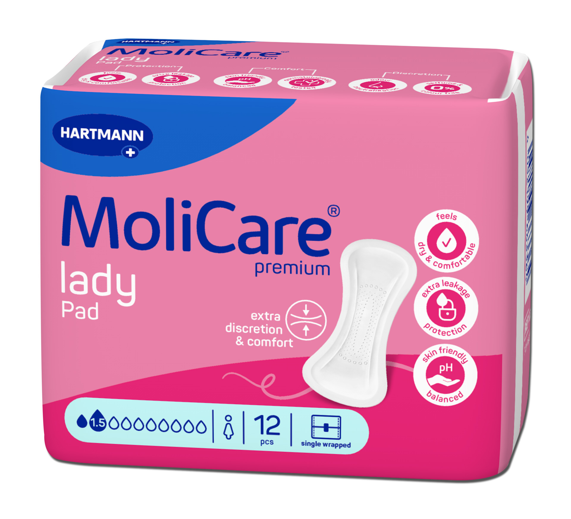 Packshot-angle-MoliCare-Premium-lady-pad-1-5-drops-12-pieces