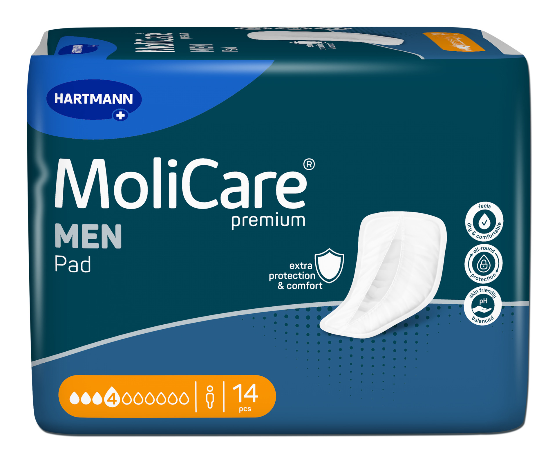 Packshot-frontal-MoliCare-Premium-MEN-Pads-4-Drops-14-pieces